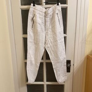 Athleta Cream Textured Joggers